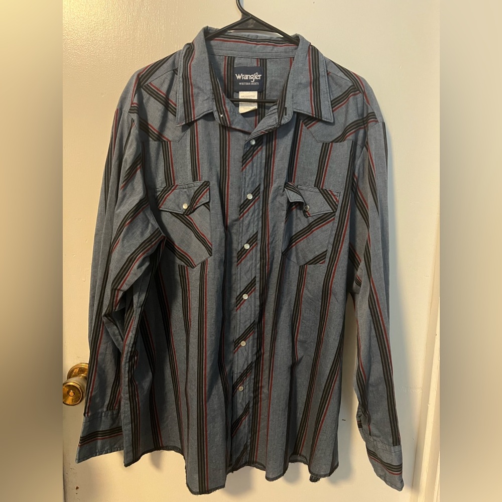 Men’s Wrangler pearl snap shirt, XXL